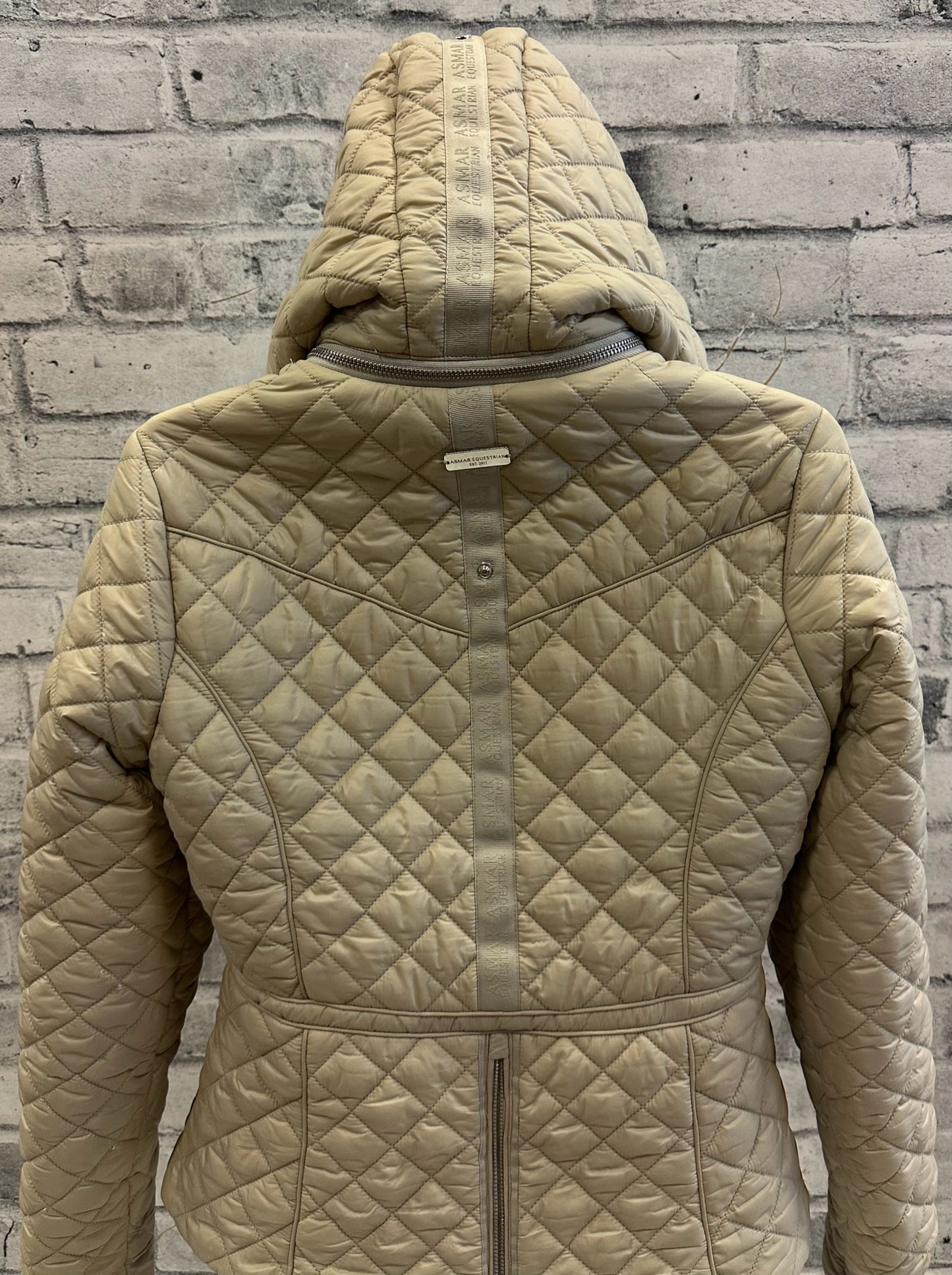 Asmar Quilted Lined Zip Up Jacket Beige M