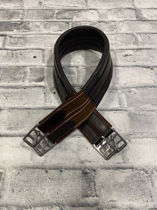 38" Fancy Stitch Leather Girth Brown