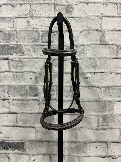 Mondega Padded Fancy Stitch Bridle Brown Cob + Reins