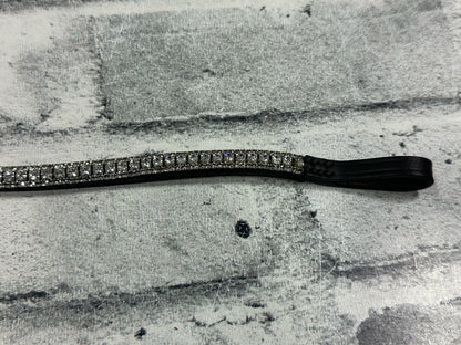15" Thin Silver Crystal Browband Brown