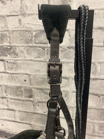 LeMieux Nylon Halter + Lead Grey/Black Full