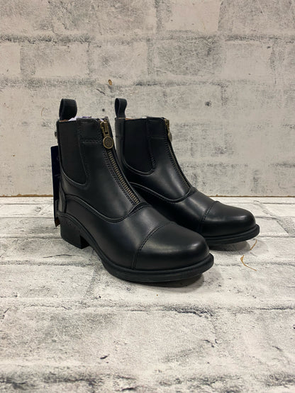 Ovation Zip Up Paddock Boots Black Childrens 3 NEW