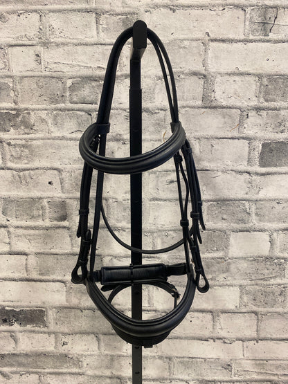 Dressage Bridle w/Crank Noseband w/Reins Black F