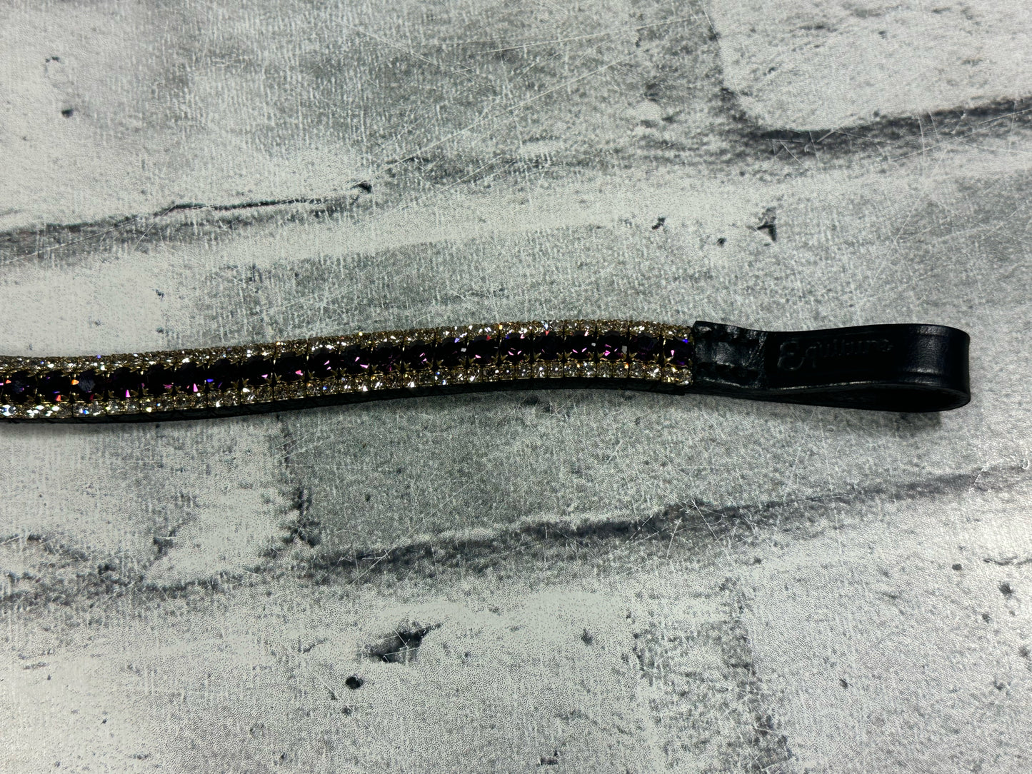 15" Equiture Purple Velvet/Gold Browband