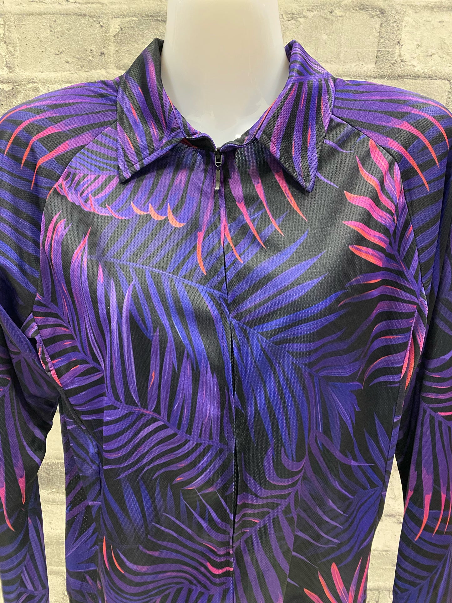 M Sport 6 Air Conditioned Sports Wear Shirt M Purple Palms