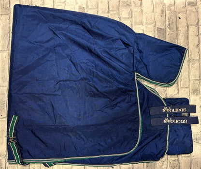 78" SmartTex Bucas Fleece Lined Turnout Navy/Green