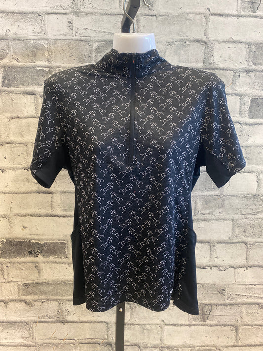 Kerrits Ice Fil SS Shirt Black Horse Print S