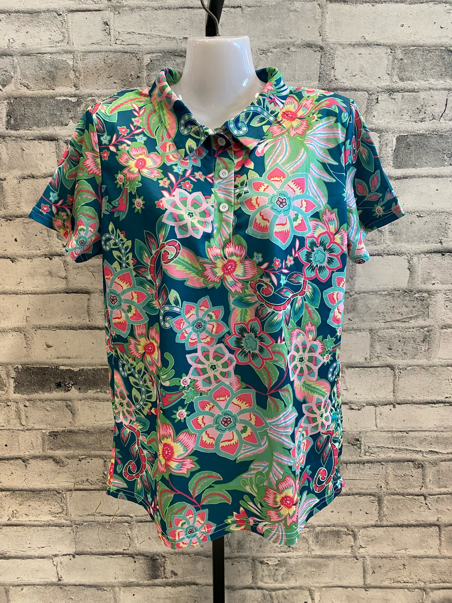 SS Polo Floral M