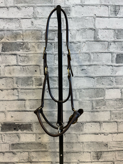 Rolled Leather Halter Brown F