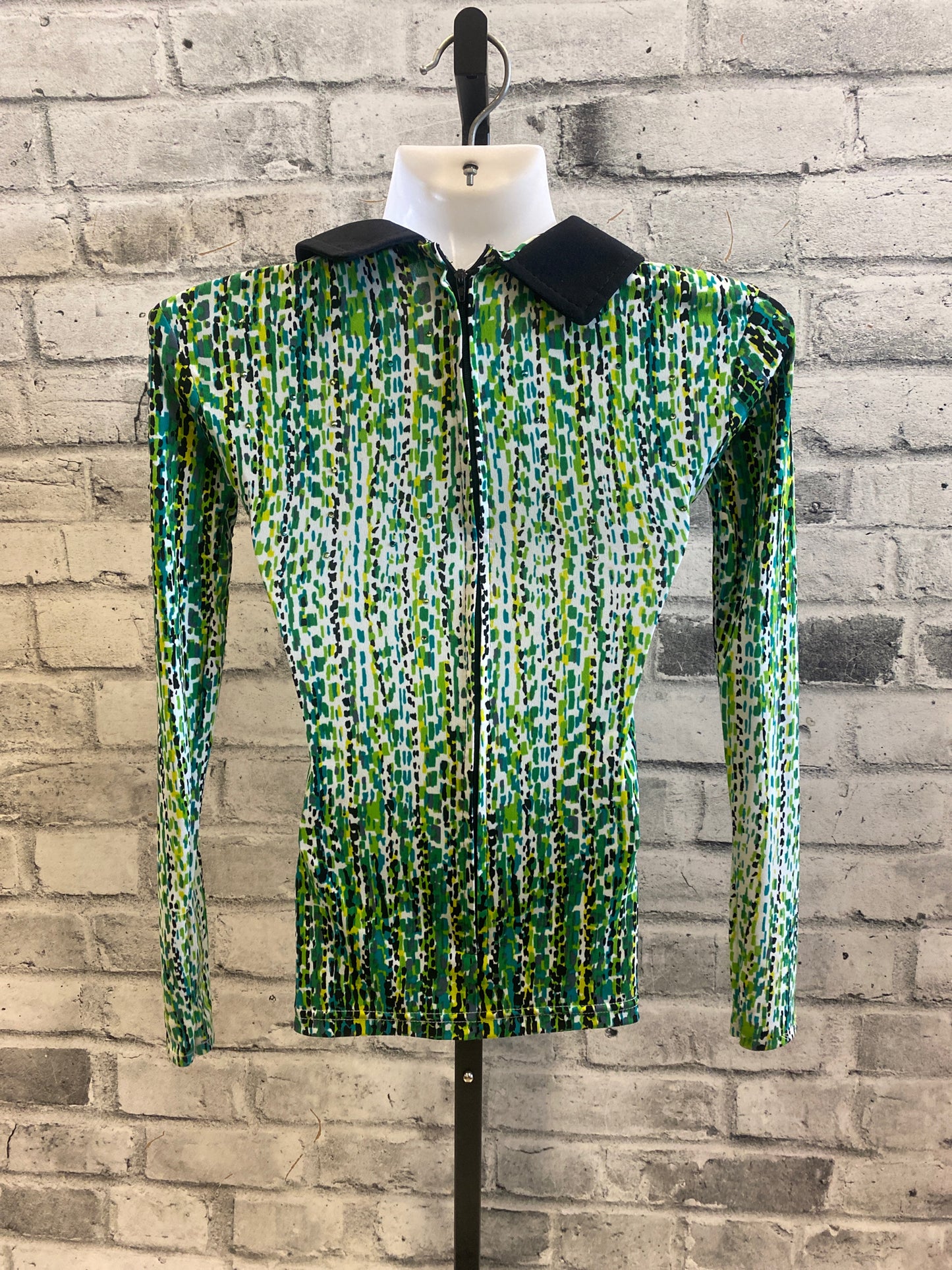 Western Show Shirt Green Multi/Black Youth L