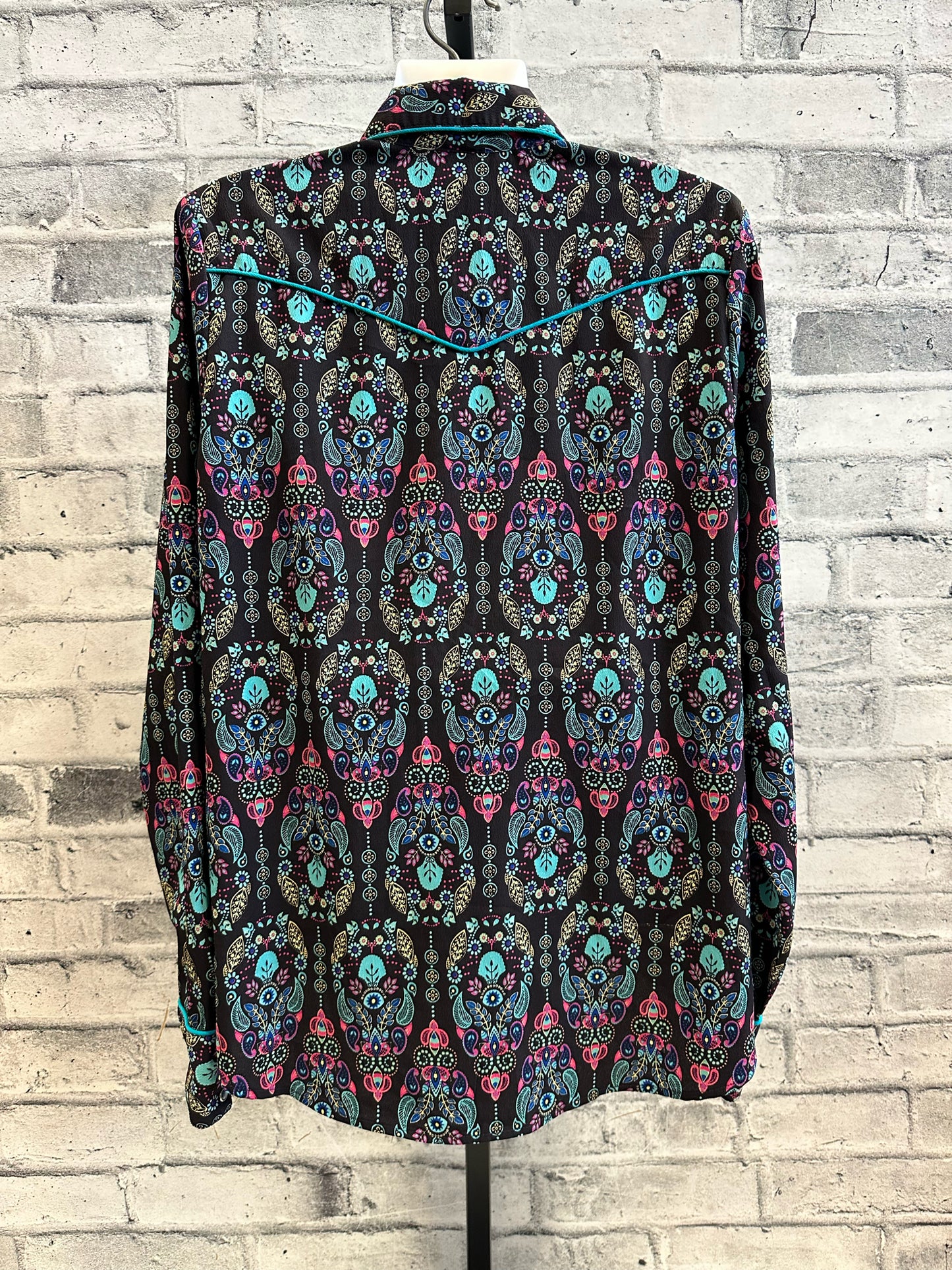 Roper Pearl Snap Show Shirt Multi/Turquoise XL