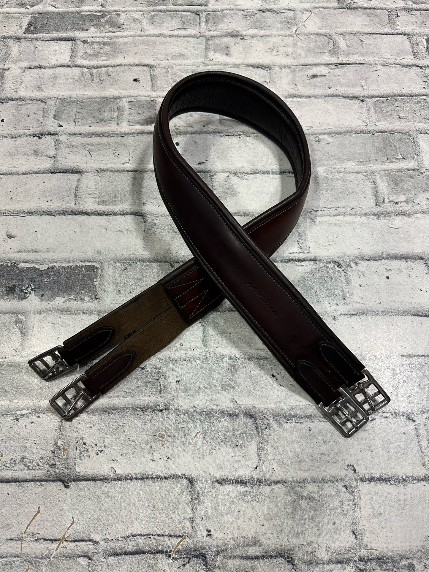 52" Americana Leather Girth Brown w/ One Side Elastic