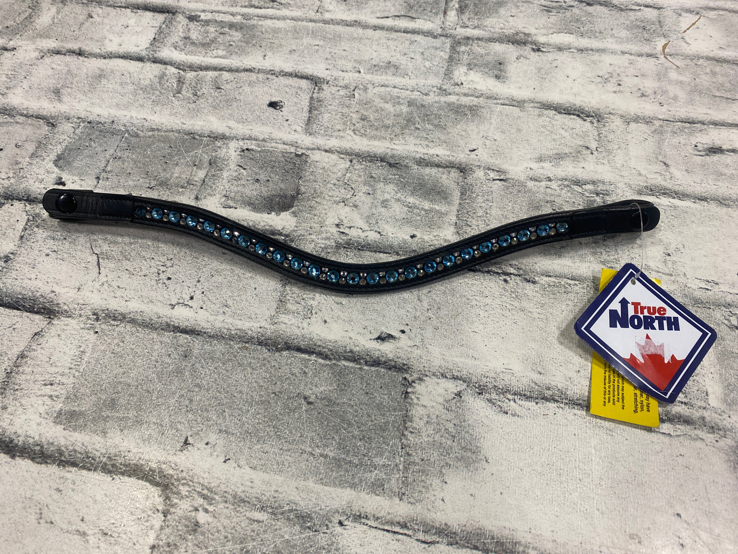 15" True North Browband w/Blue Stones Black