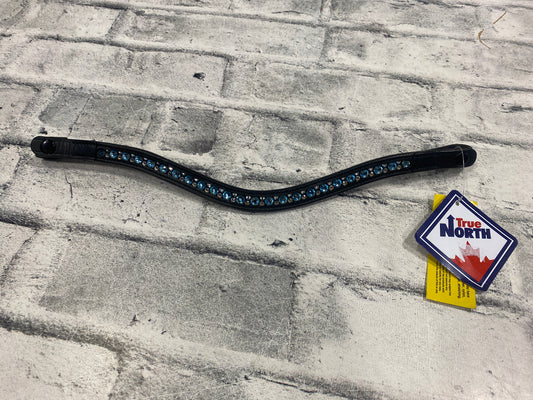15" True North Browband w/Blue Stones Black