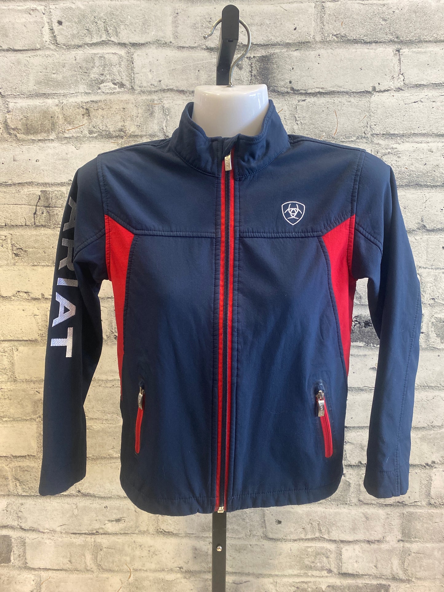 Ariat Tek Softshell Jacket Navy/Red Childrens S