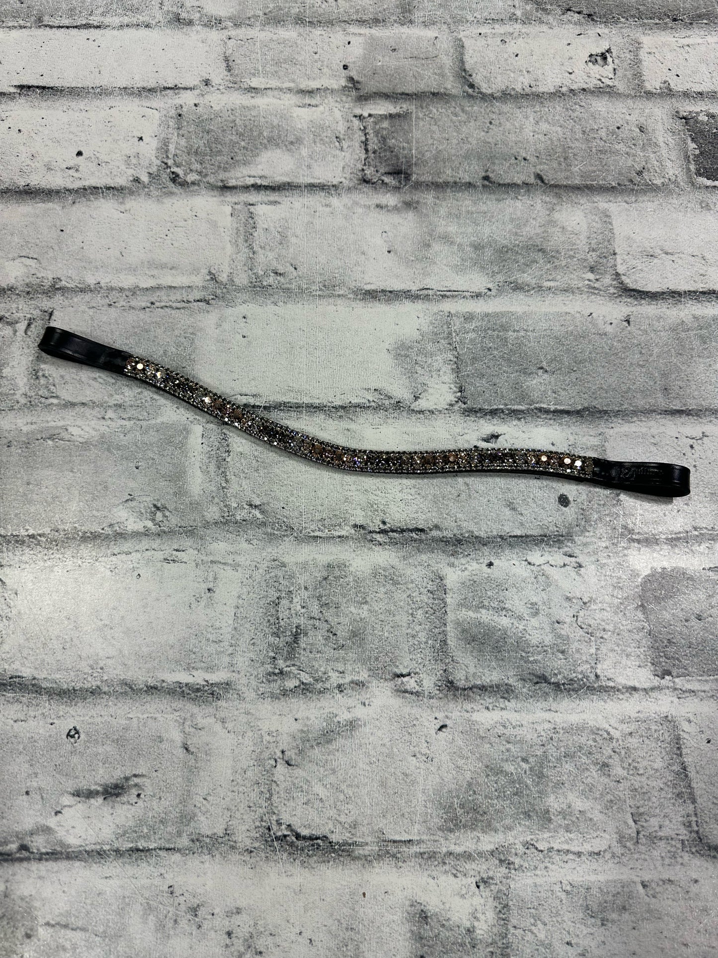15" Equiture Swaroski Rose Gold/Pink Curve Browband