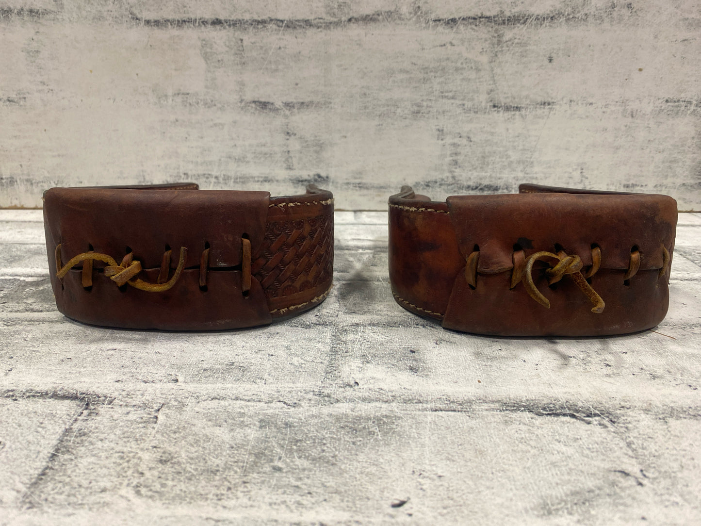 3" Basketweave Leather Stirups