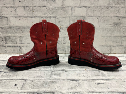 Ariat Phat Baby Short Cowboy Boots Red 9