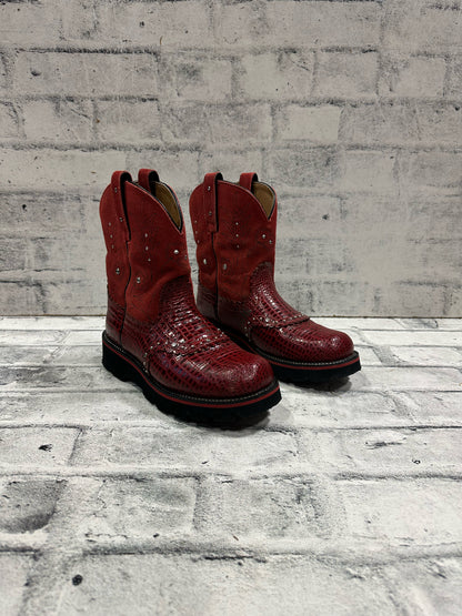 Ariat Phat Baby Short Cowboy Boots Red 9