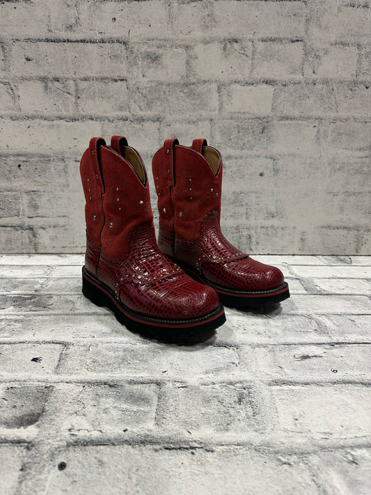 Ariat Phat Baby Short Cowboy Boots Red 9