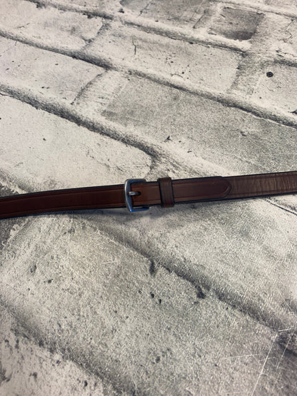 Raised Fancy Stitched Laced Reins Chestnut Brown