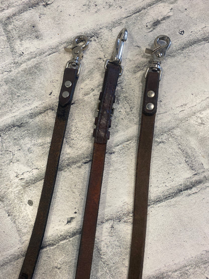 Laced Rein Dog Leash Brown 42-45"