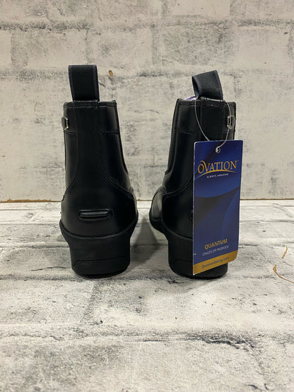 Ovation Zip Up Paddock Boots Black Childrens 3 NEW