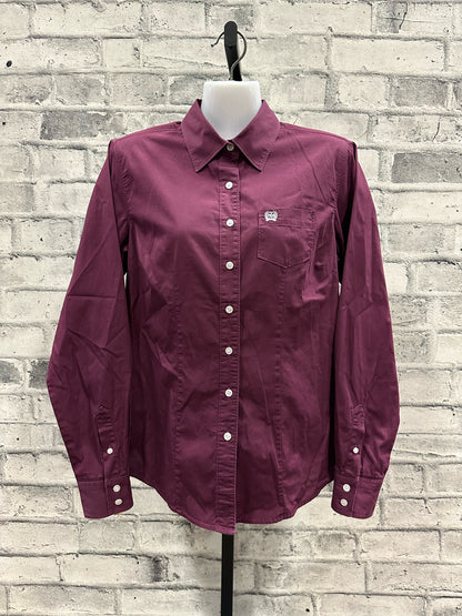 Cinch Button Up Show Shirt Wine M