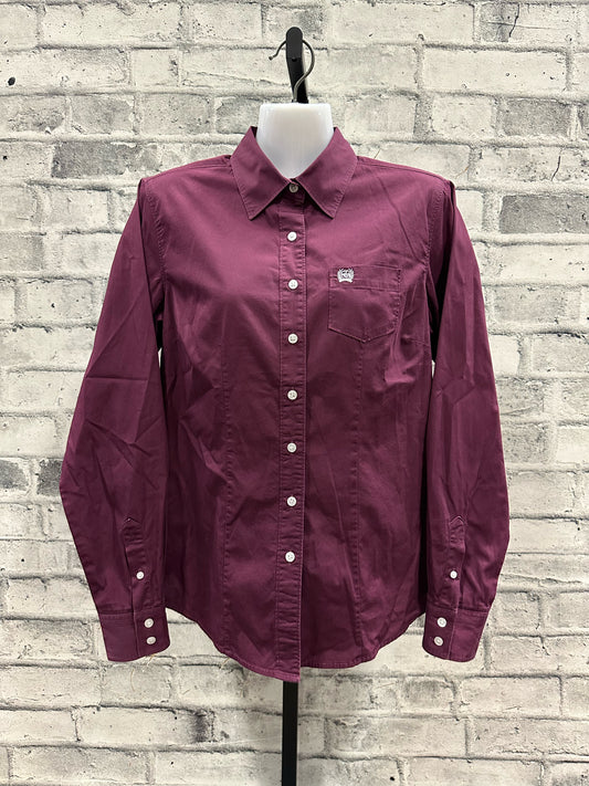 Cinch Button Up Show Shirt Wine M