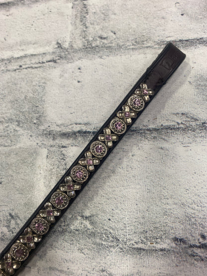 BBD Custom Browband Purple/Silver 15.5"