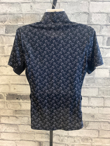 Kerrits Ice Fil SS Shirt Black Horse Print S