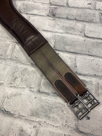 50" Leather Anatomic Girth with Double Elastics Brown
