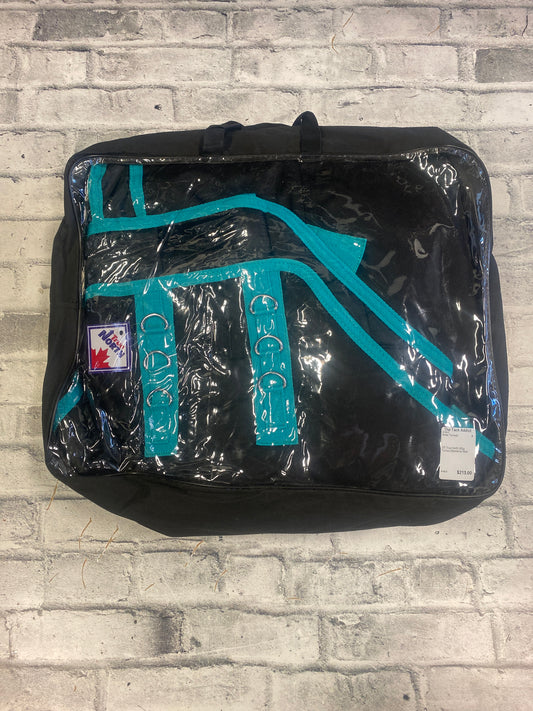 75" True North 350g Turnout Blanket w Neck Black/Teal