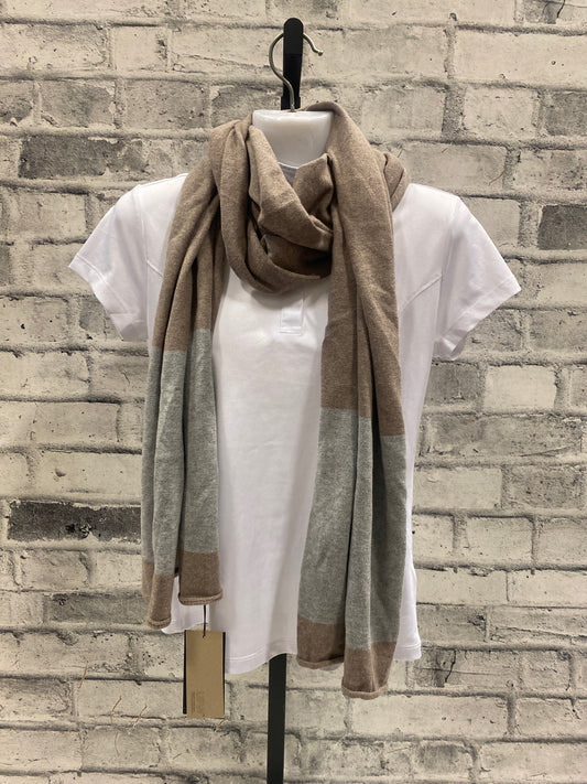 Asmar Knit Scarf Tan/Grey NEW