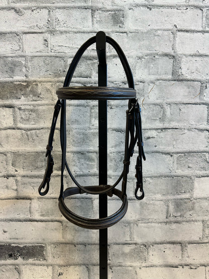 Fancy Stitch Raised Hunter Bridle Brown Pony