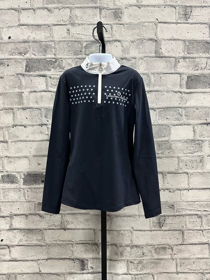 Cavalleria Toscana LS 1/4 Zip Shirt Navy Children's 12