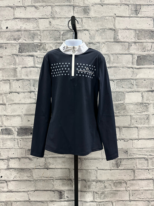 Cavalleria Toscana LS 1/4 Zip Shirt Navy Children's 12