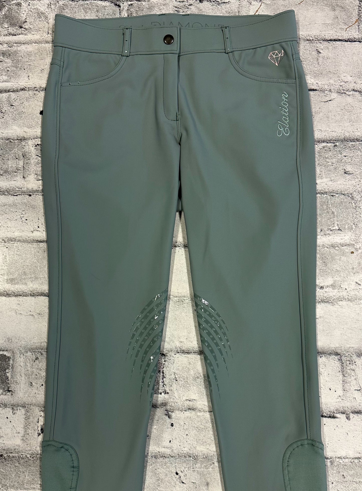 Elation Diamond FS Grip Breeches Seafoam 30