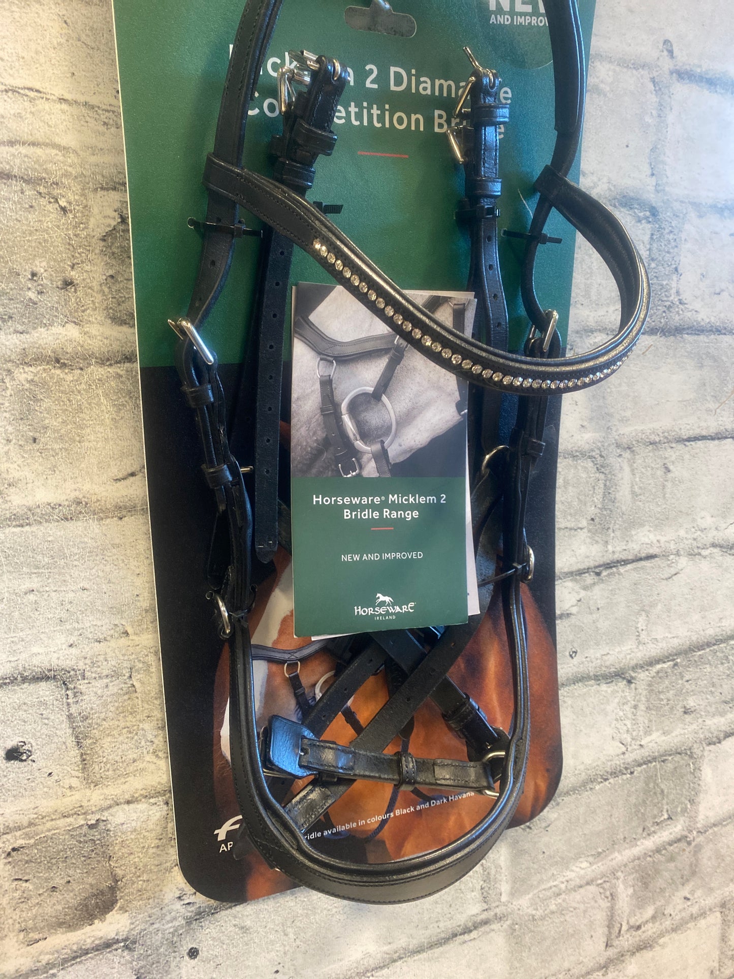 Micklem 2 Diamante Competition Bridle Black Sm Horse NEW