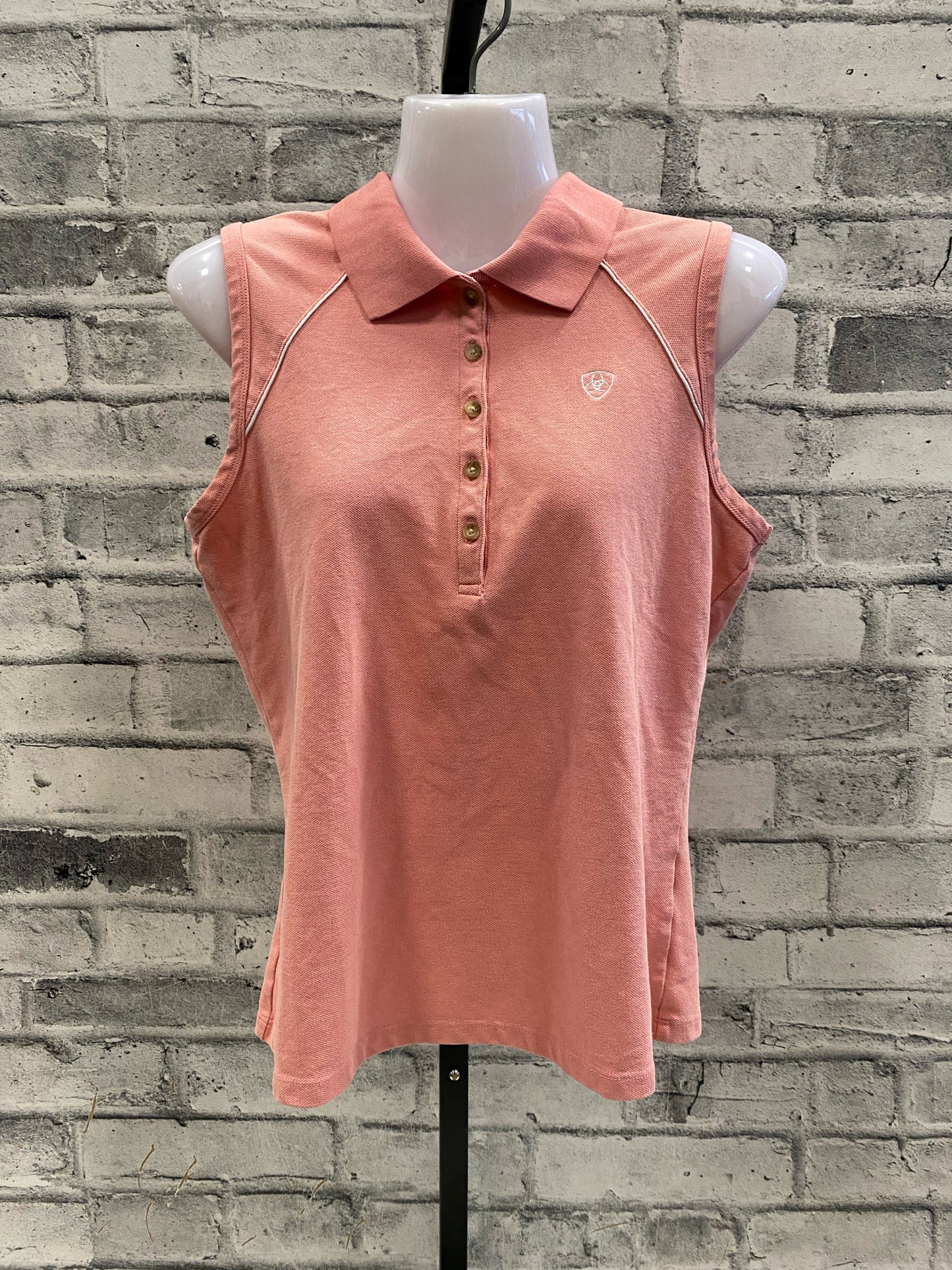 Ariat Sleeveless Polo Shirt Salmon M
