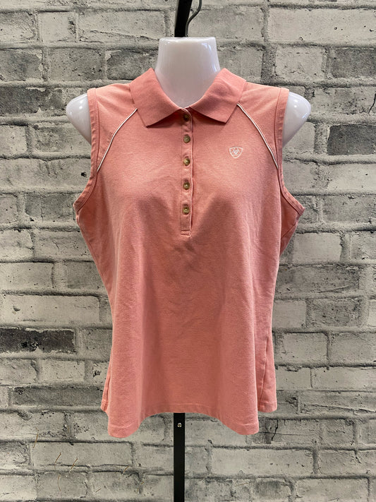 Ariat Sleeveless Polo Shirt Salmon M