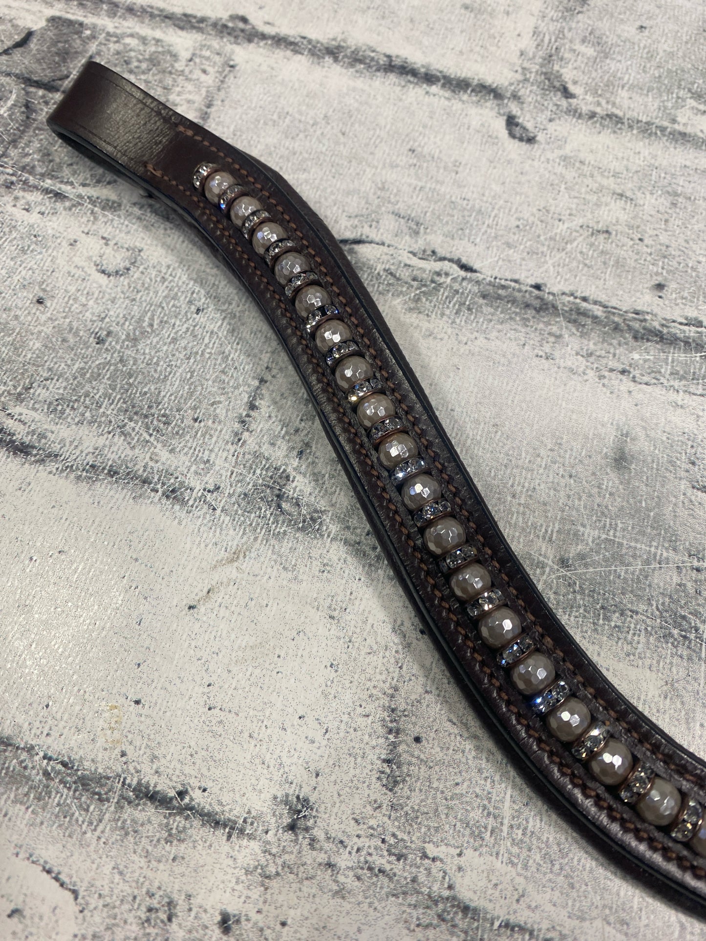 16" Black Jack Refinery U-Shaped Browband Brown w/ Bling NEW