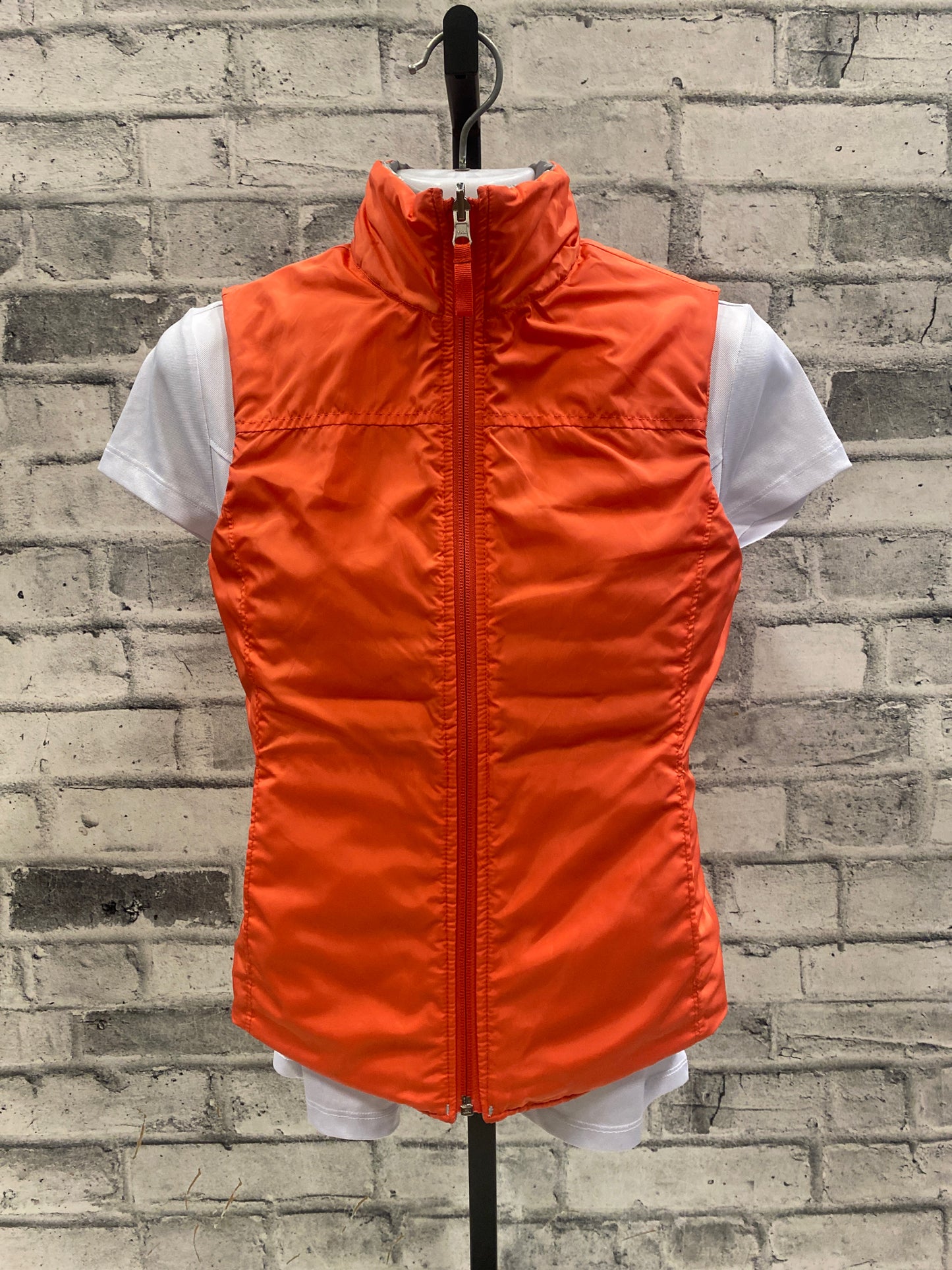 Ariat Reversible Puffy Vest Coral/Grey Horse Print Childrens XL