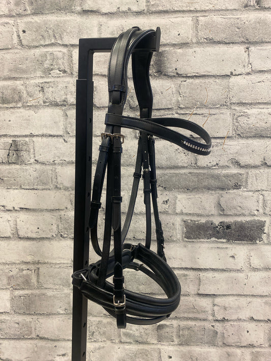 Dressage Bridle Black w/ Crank Noseband XF