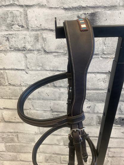 Voltaire Raised Leather Bridle Brown Standard