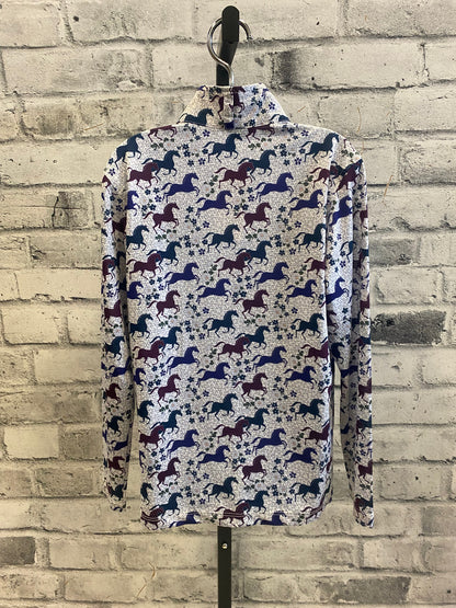 Kerrits 1/4 Zip LS Shirt Horse Print Childrens M