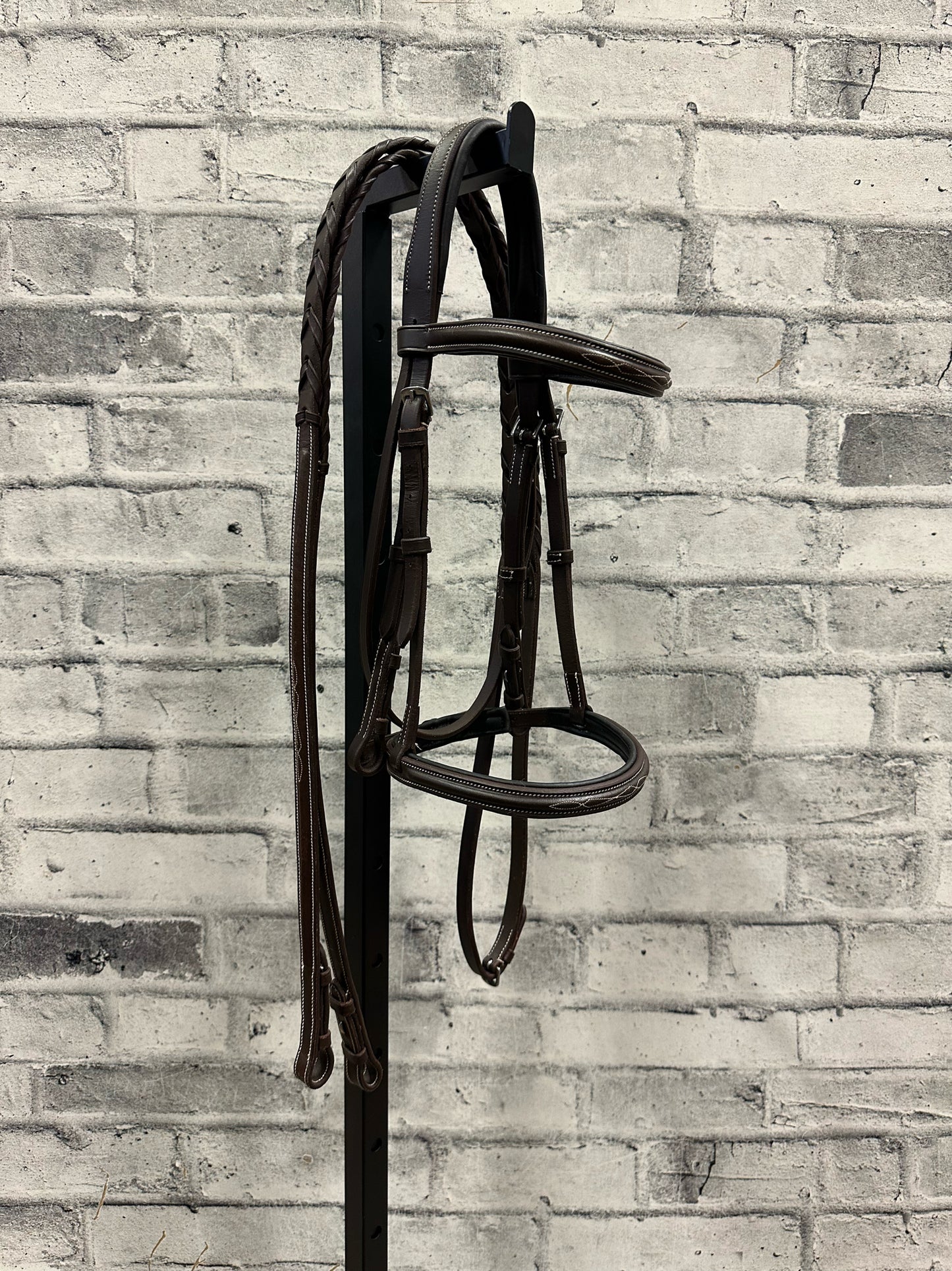 Mondega Padded Fancy Stitch Bridle Brown Cob + Reins