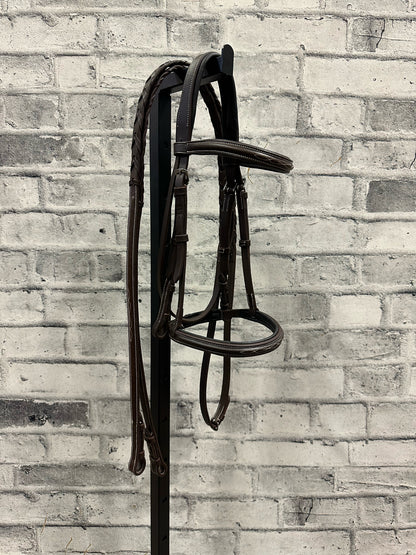 Mondega Padded Fancy Stitch Bridle Brown Cob + Reins