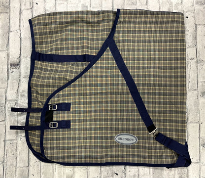 78" Shedrow Cotton Plaid Sheet Blue/Beige