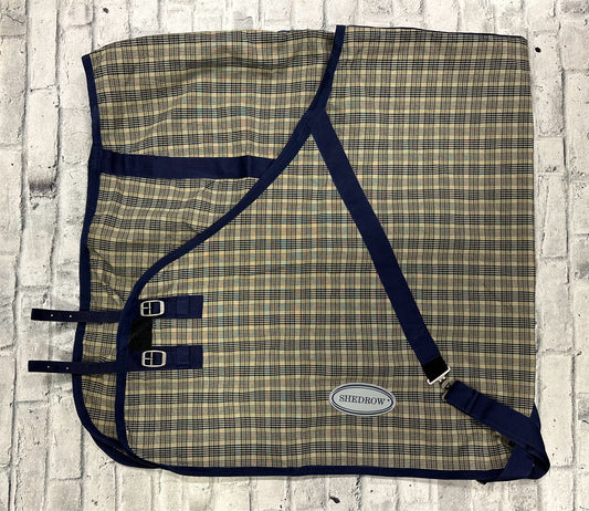 78" Shedrow Cotton Plaid Sheet Blue/Beige